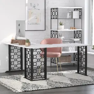 L shaped online marble desk