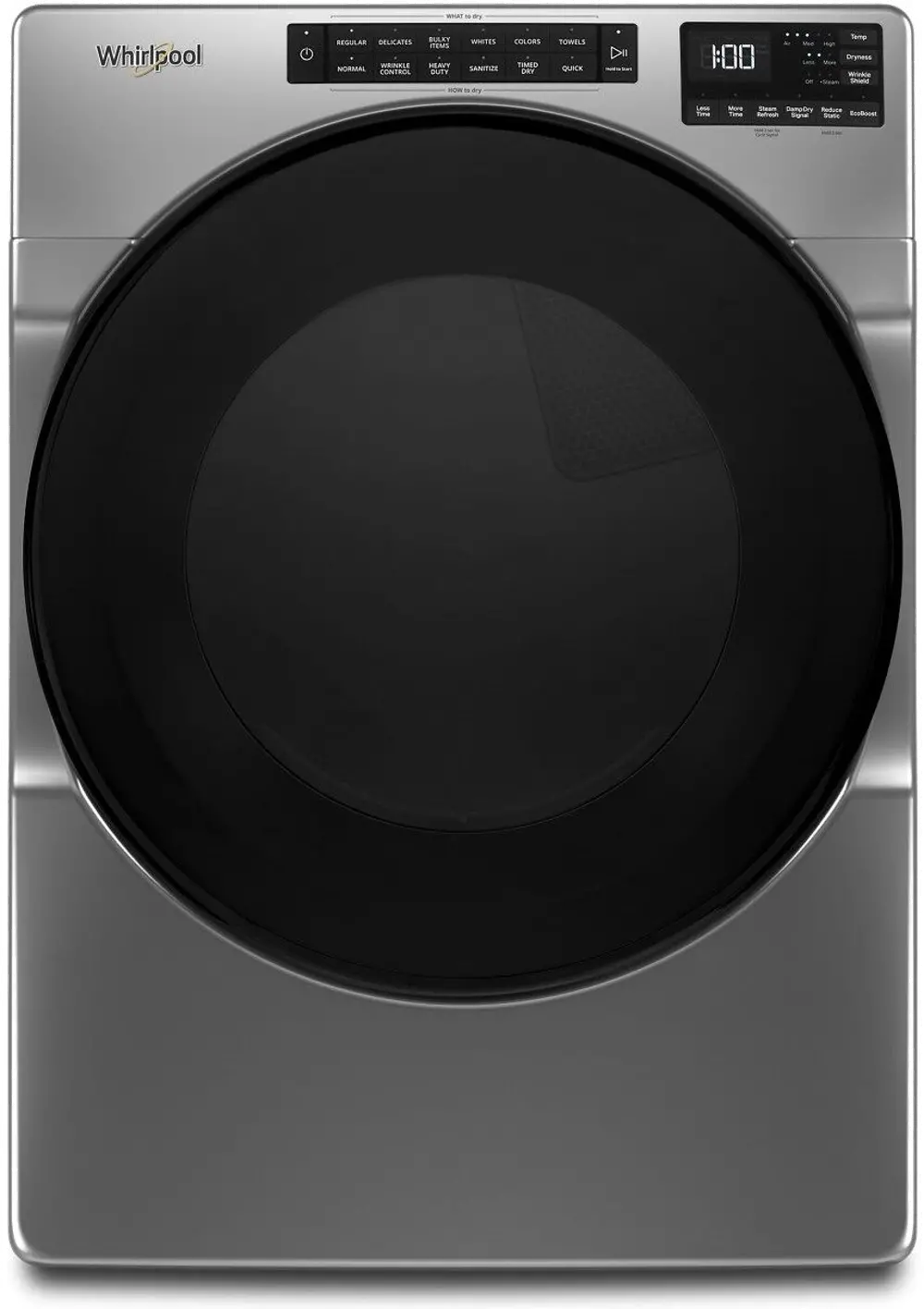 WED6605MC Whirlpool 7.4 cu ft Electric Dryer - Chrome Shadow W6605-1