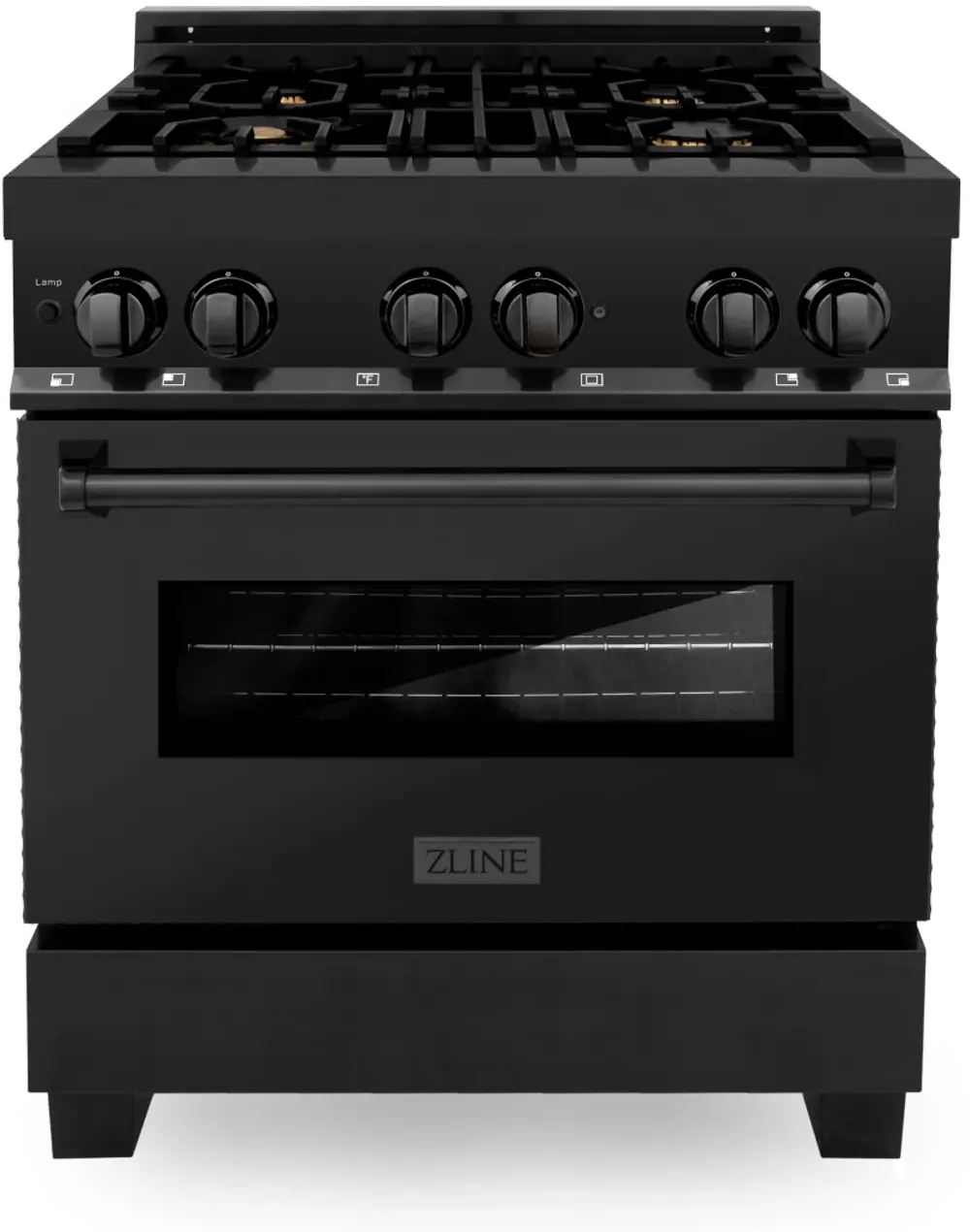 RAB-BR-30 ZLINE 4 cu ft Dual Fuel Range - Black Stainless Steel-1