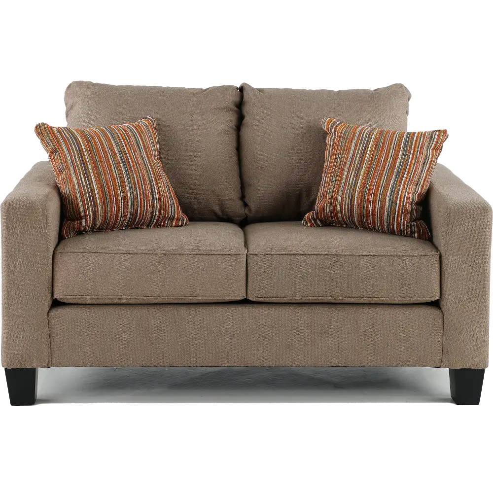 Paisely Brown Loveseat-1