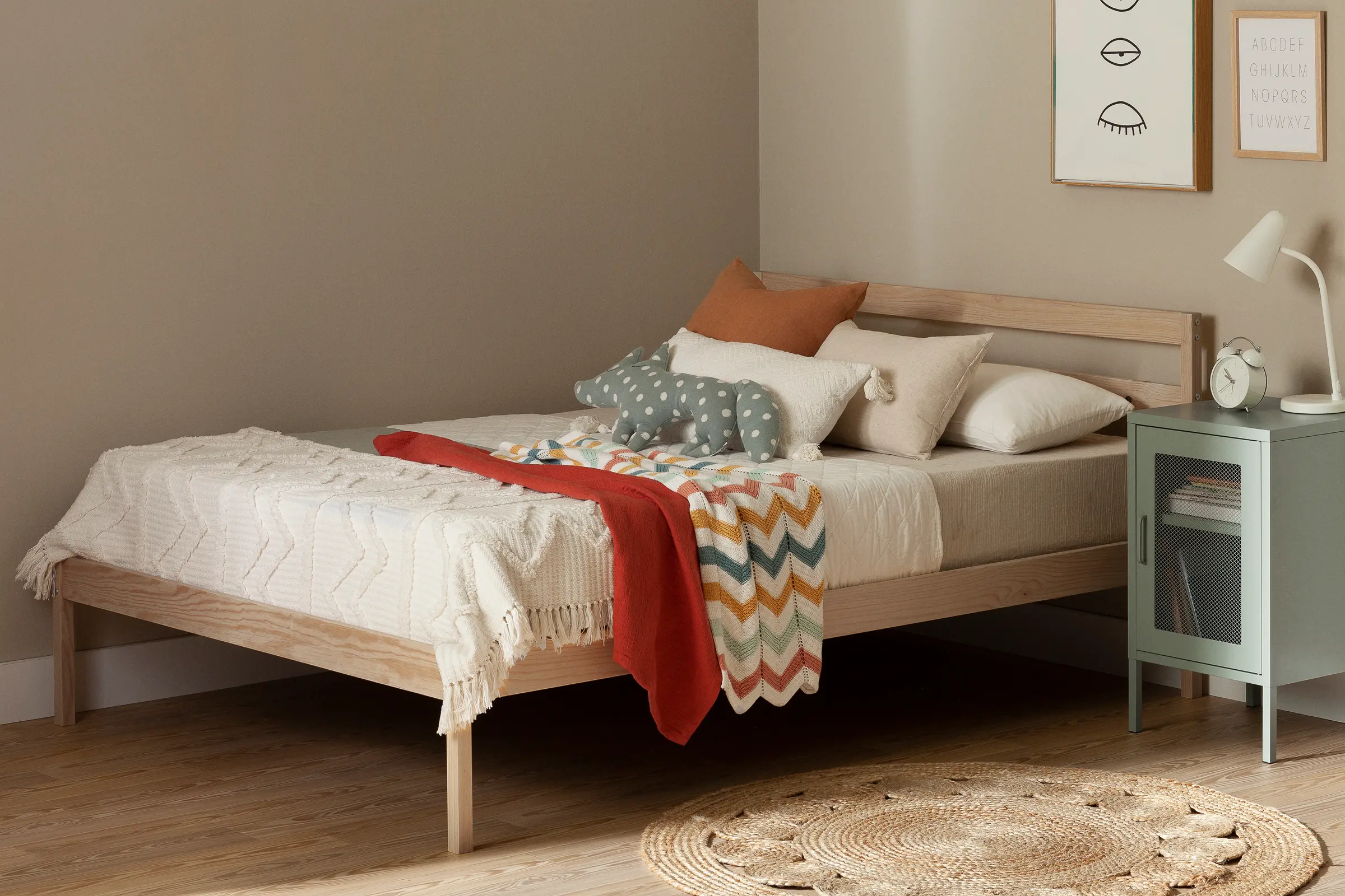 Sweedi Natural Full Wooden Bed - South Shore