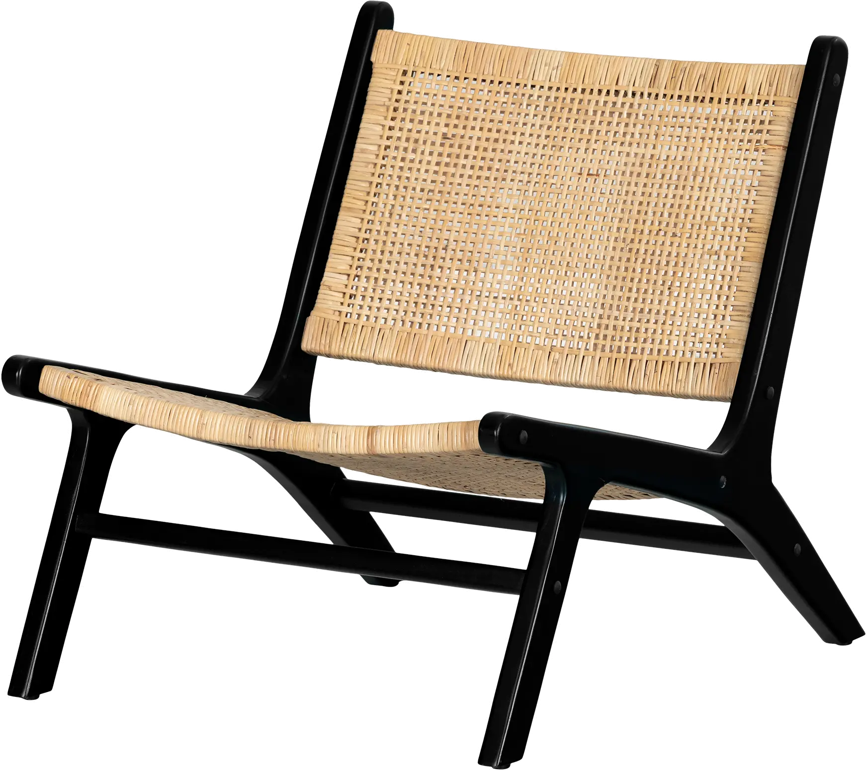 Balka Natural and Black Rattan Lounge Chair - South Shore
