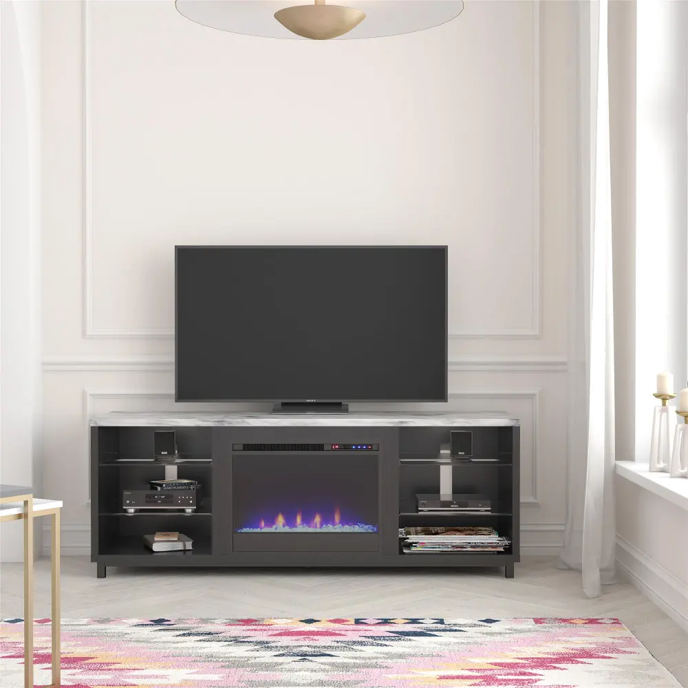 Westchester Black Fireplace TV Stand-1