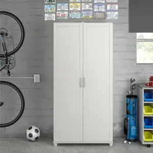 Small White Laundry Room Storage Cabinet — Rickle.