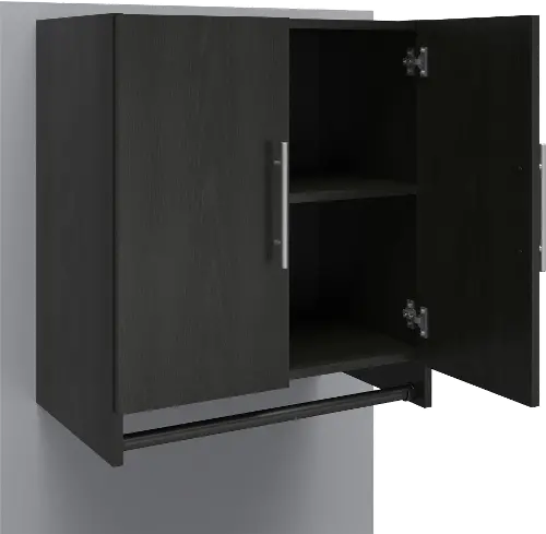 Camberly Black Oak Craft Desk with Storage Cabinet