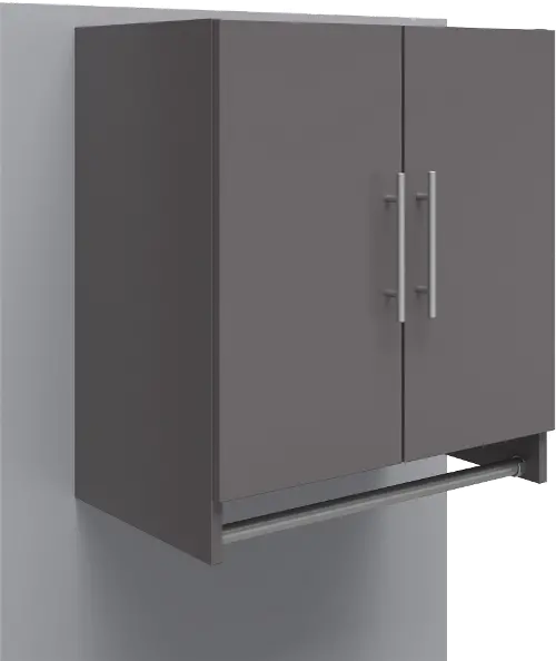 Camberly Graphite Gray Wall Cabinet with Hanging Rod