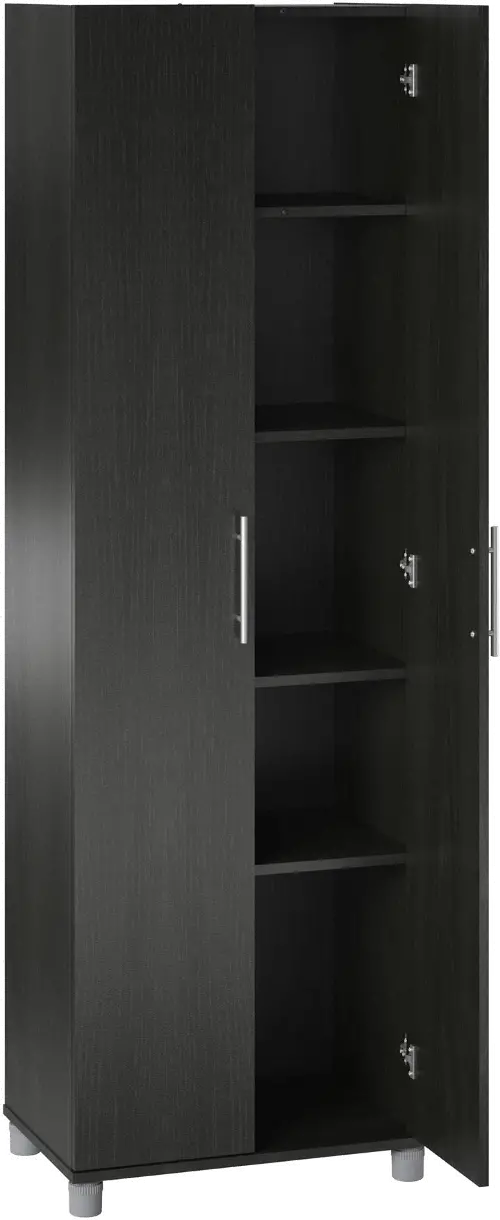 Camberly Black Oak Craft Desk with Storage Cabinet