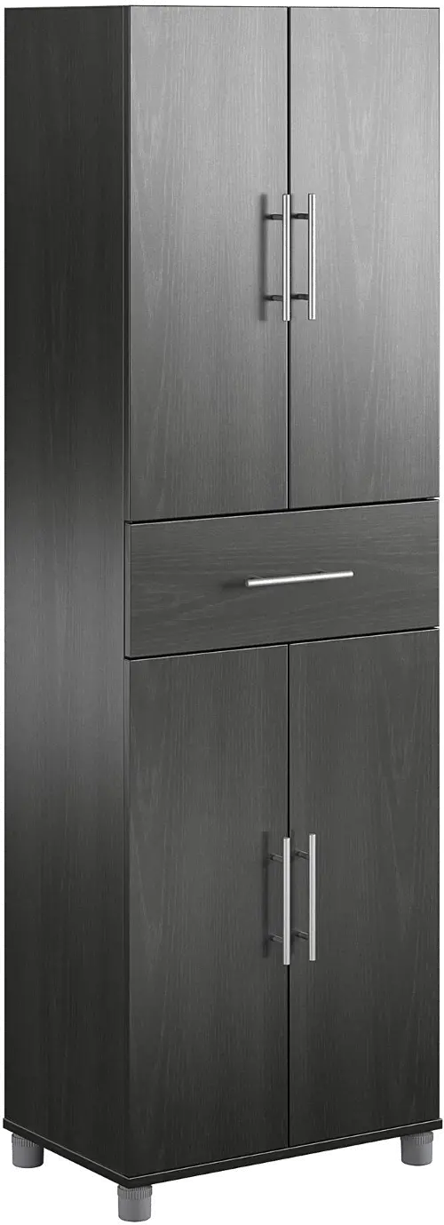 Camberly Black Oak Craft Desk with Storage Cabinet