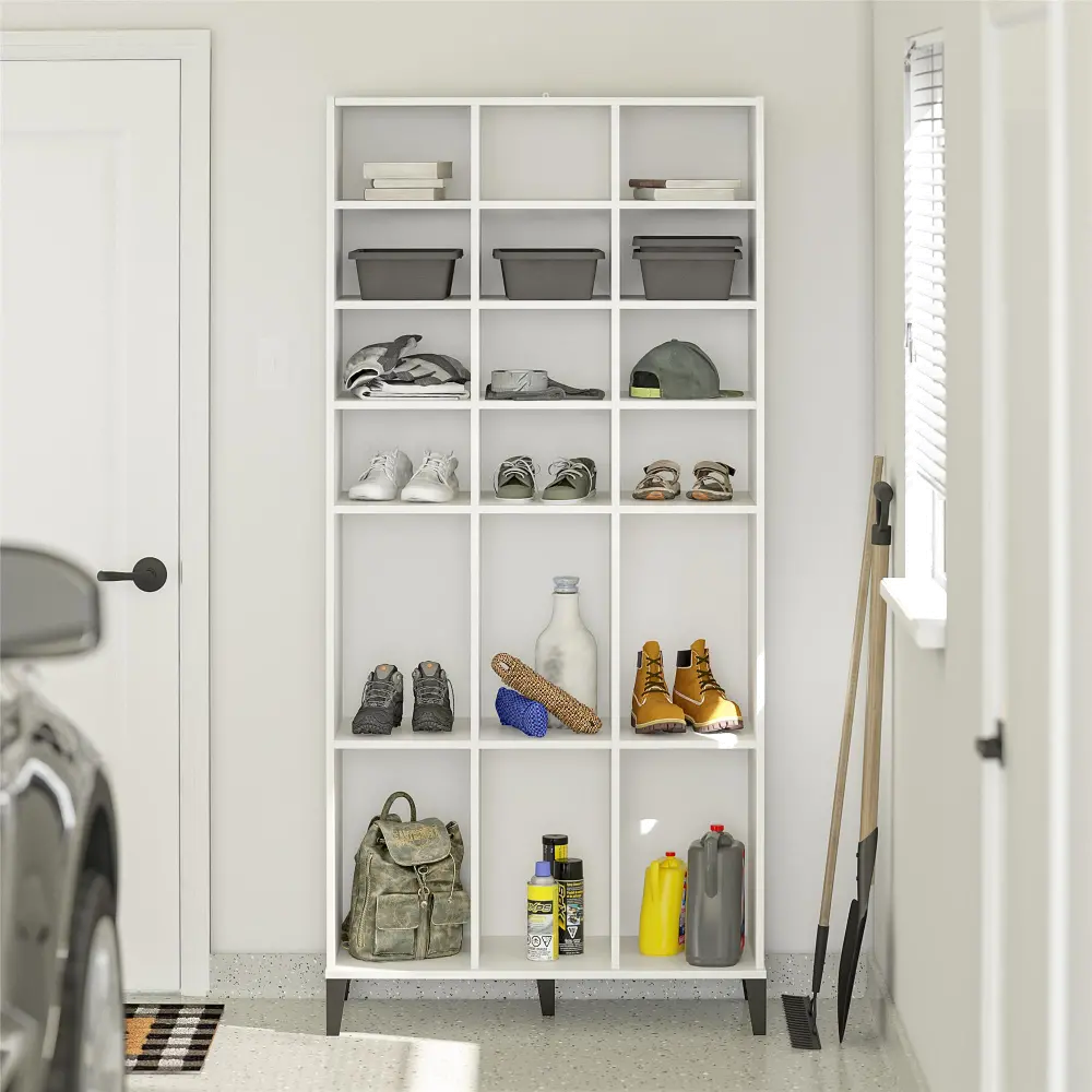Flex White Athletic Shoe Storage Cabinet-1