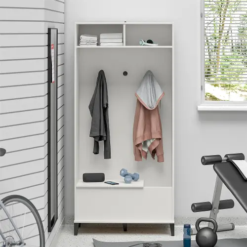 Flex Graphite Gym Cabinet with Yoga Mat Storage