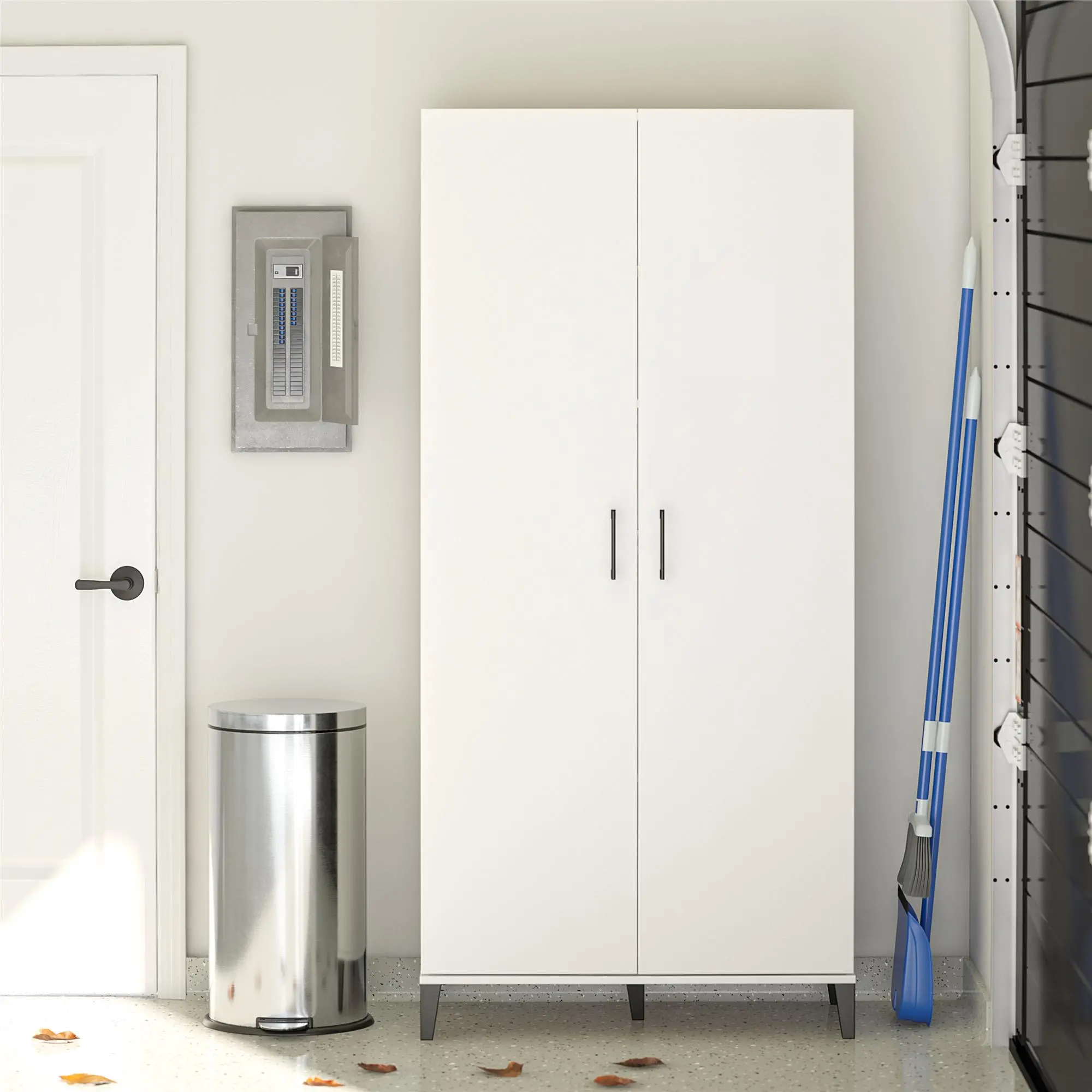 Flex White Tall Storage Cabinet
