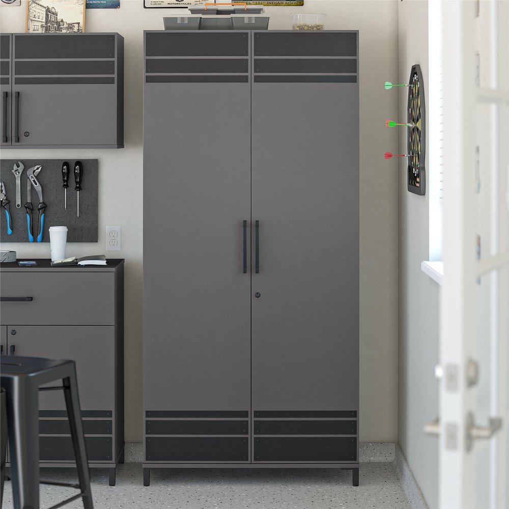 Shelby Graphite Tall Garage 2-Door Cabinet