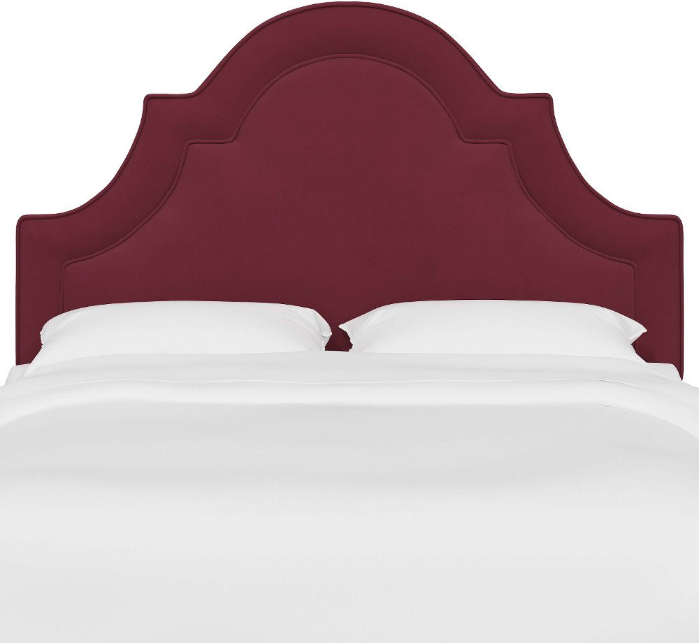 Jolie Velvet Berry Twin Headboard - Skyline Furniture