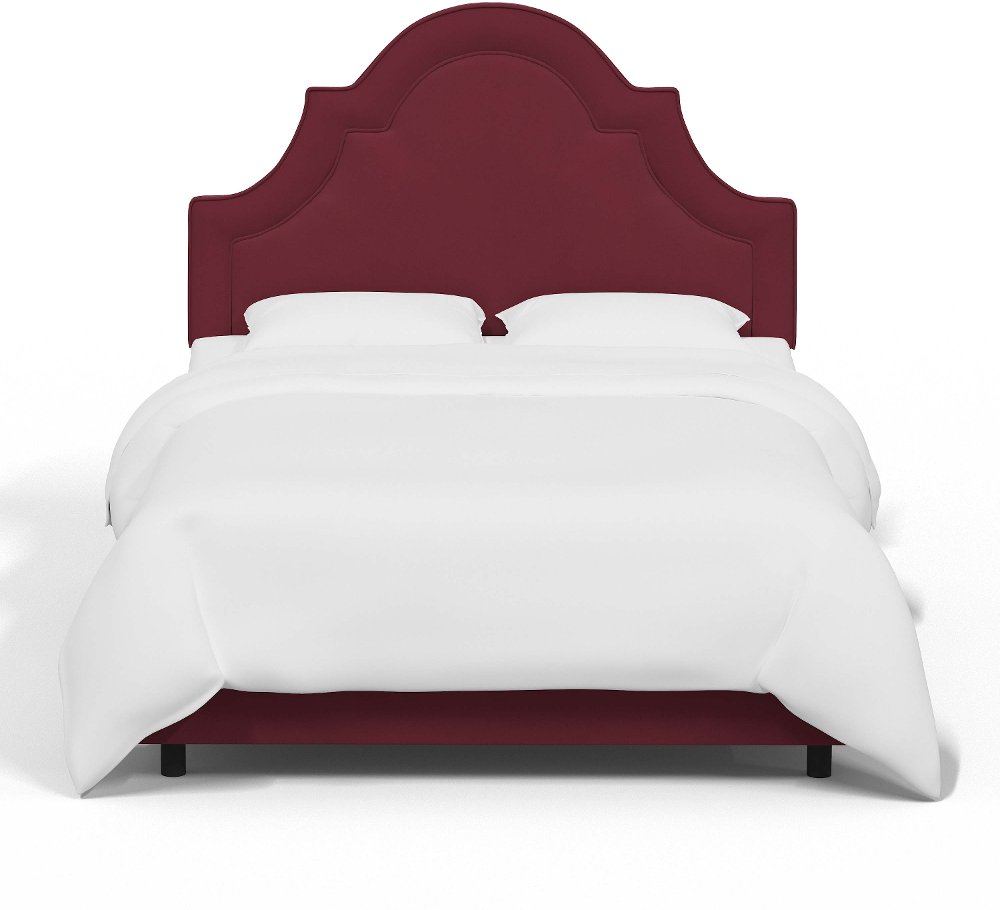 Jolie Velvet Berry Twin Bed - Skyline Furniture