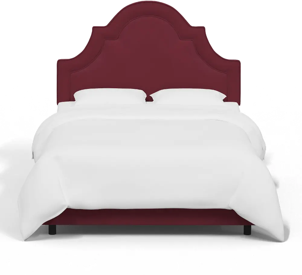 181BEDVLVBR Jolie Velvet Berry Full Bed - Skyline Furniture-1