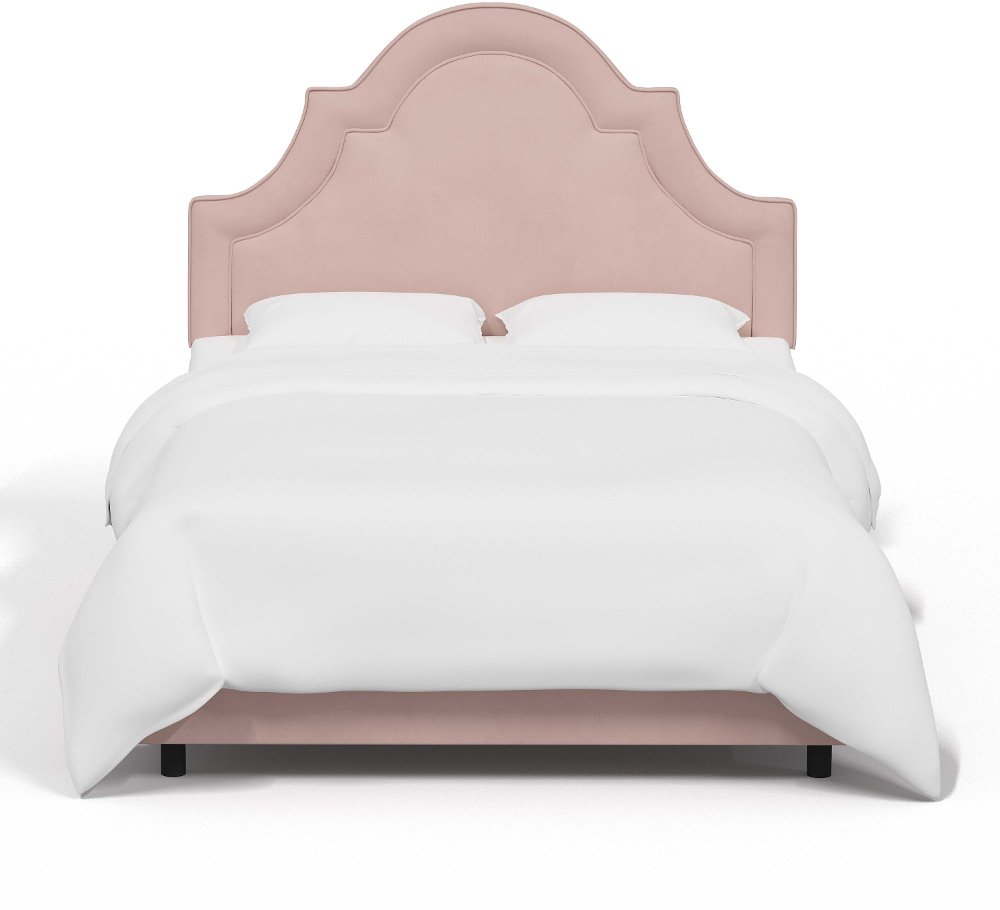 Jolie Velvet Blush Twin Bed - Skyline Furniture