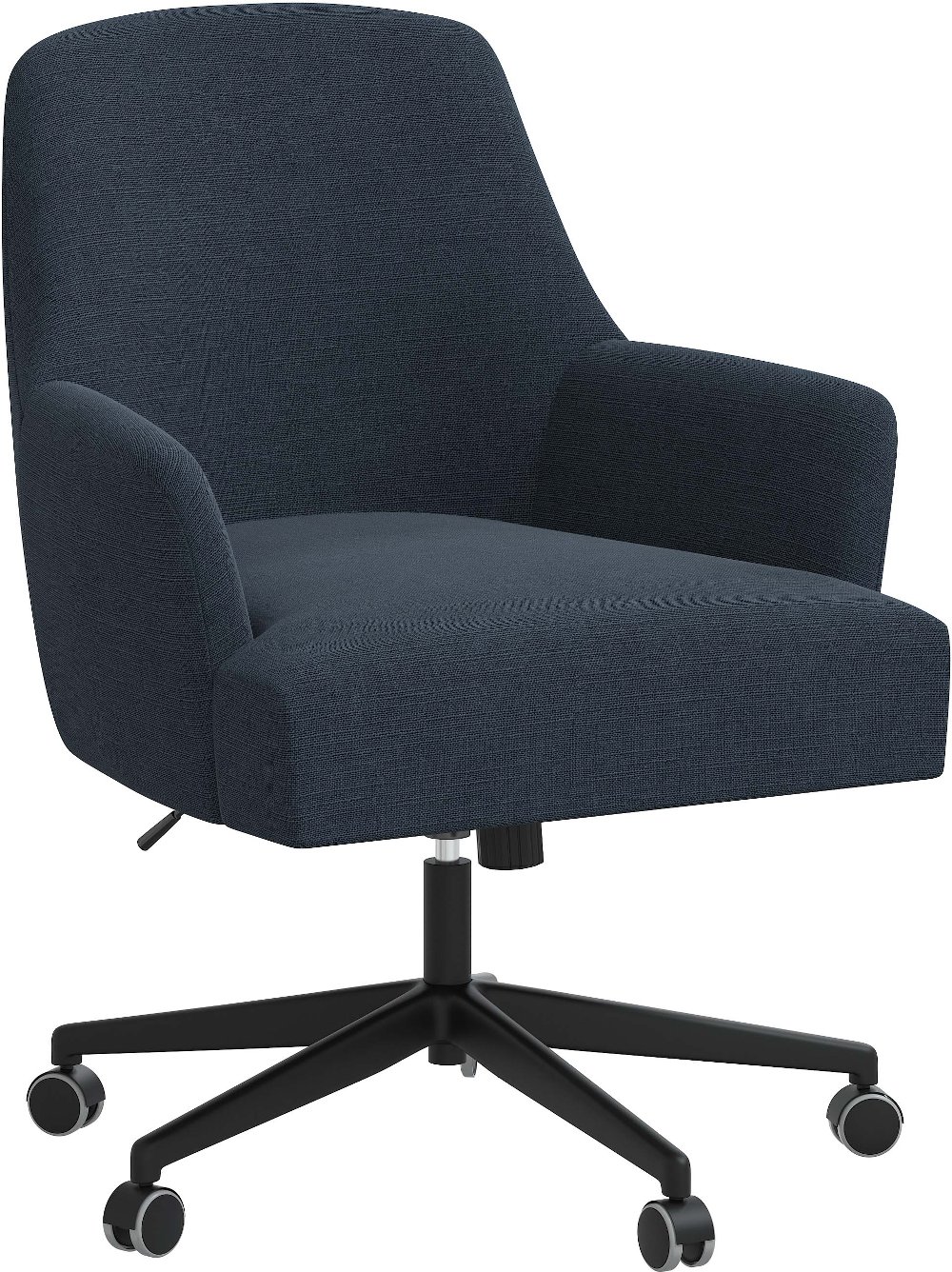 Hudson Linen Navy Blue Office Chair - Skyline Furniture