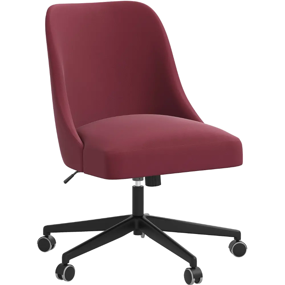 84-9VLVBR Spencer Velvet Berry Office Chair - Skyline Furniture-1