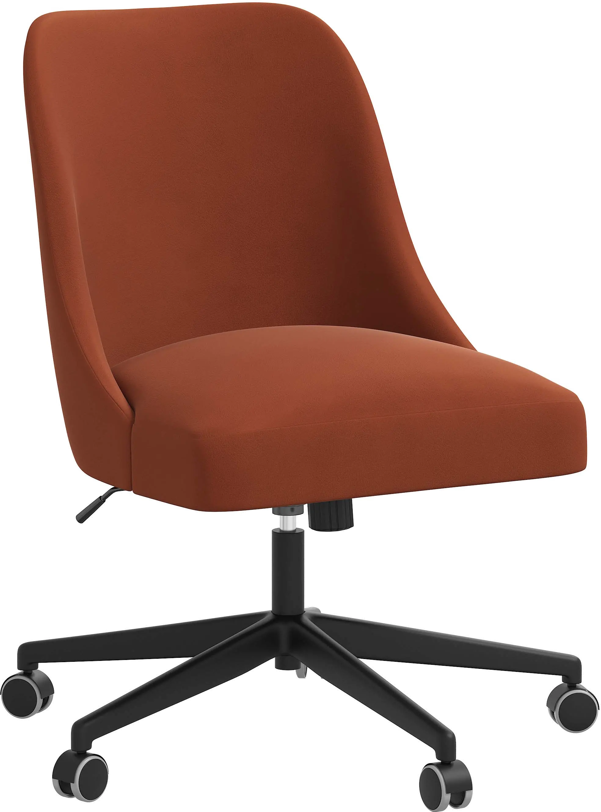 84-9VLVBRNORN Spencer Velvet Burnt Orange Office Chair - Skyline sku 84-9VLVBRNORN