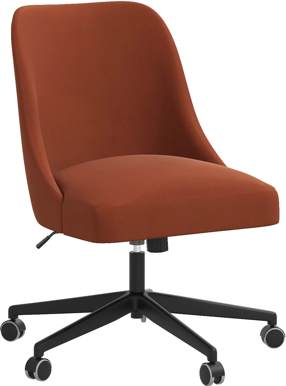 84-9VLVBRNORN Spencer Velvet Burnt Orange Office Chair - Skyline Furniture-1