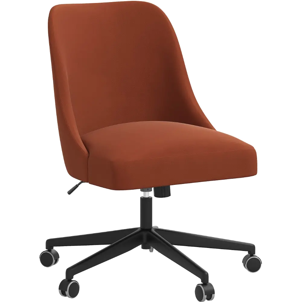 84-9VLVBRNORN Spencer Velvet Burnt Orange Office Chair - Skyline Furniture-1