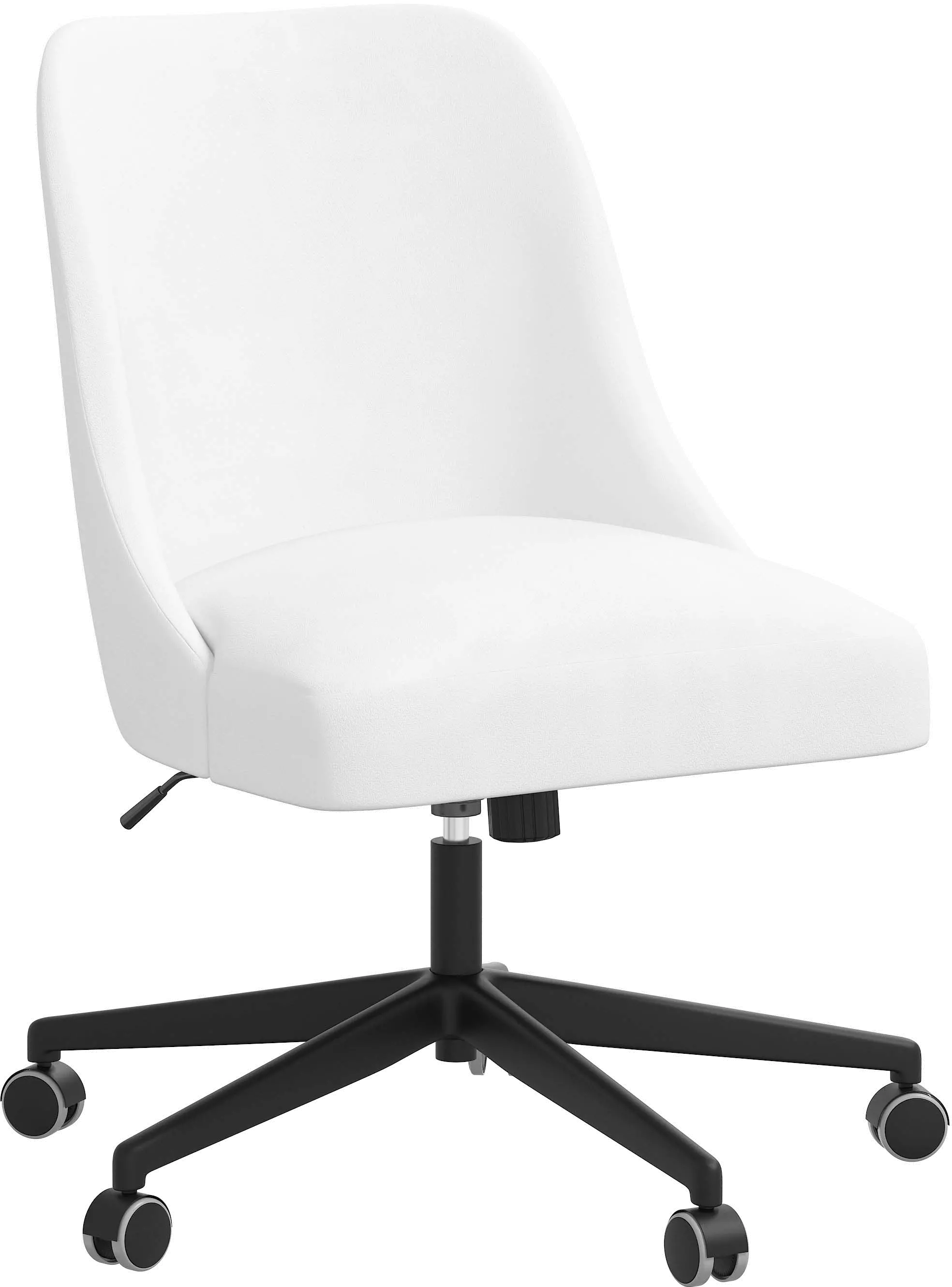 84-9VLVWHT Spencer Velvet White Office Chair - Skyline Furnit sku 84-9VLVWHT