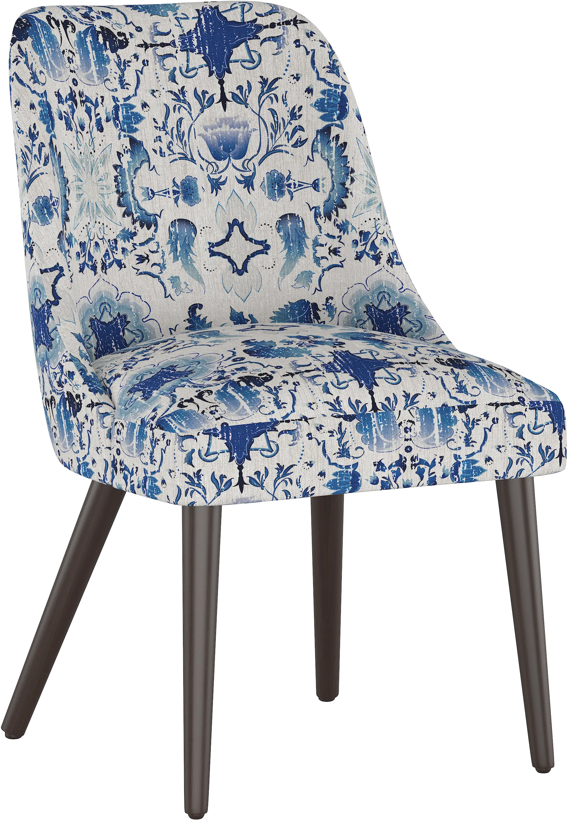 Colton Persian Floral Blue Dining Chair - Skyline Furniture