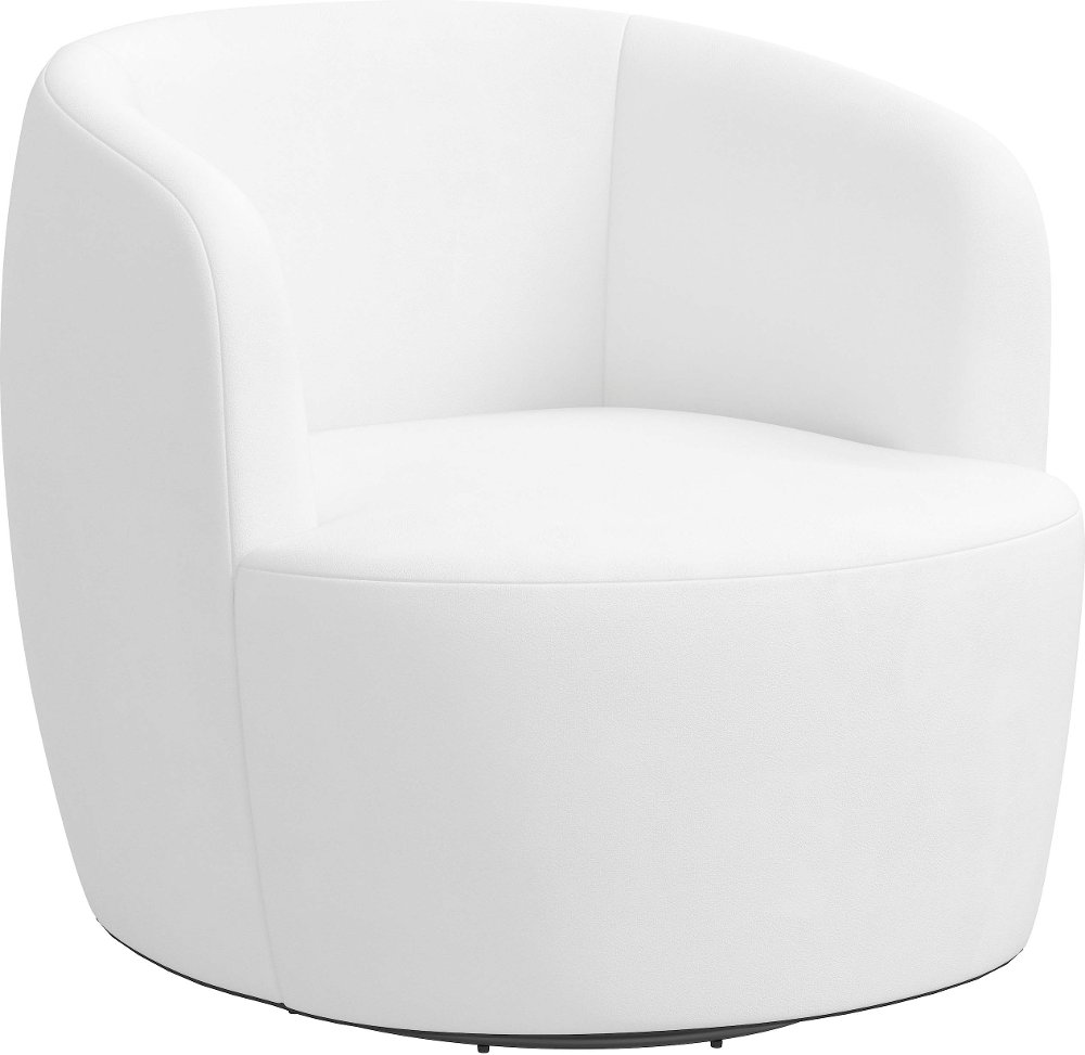 Hunter Velvet White Swivel Chair - Skyline Furniture