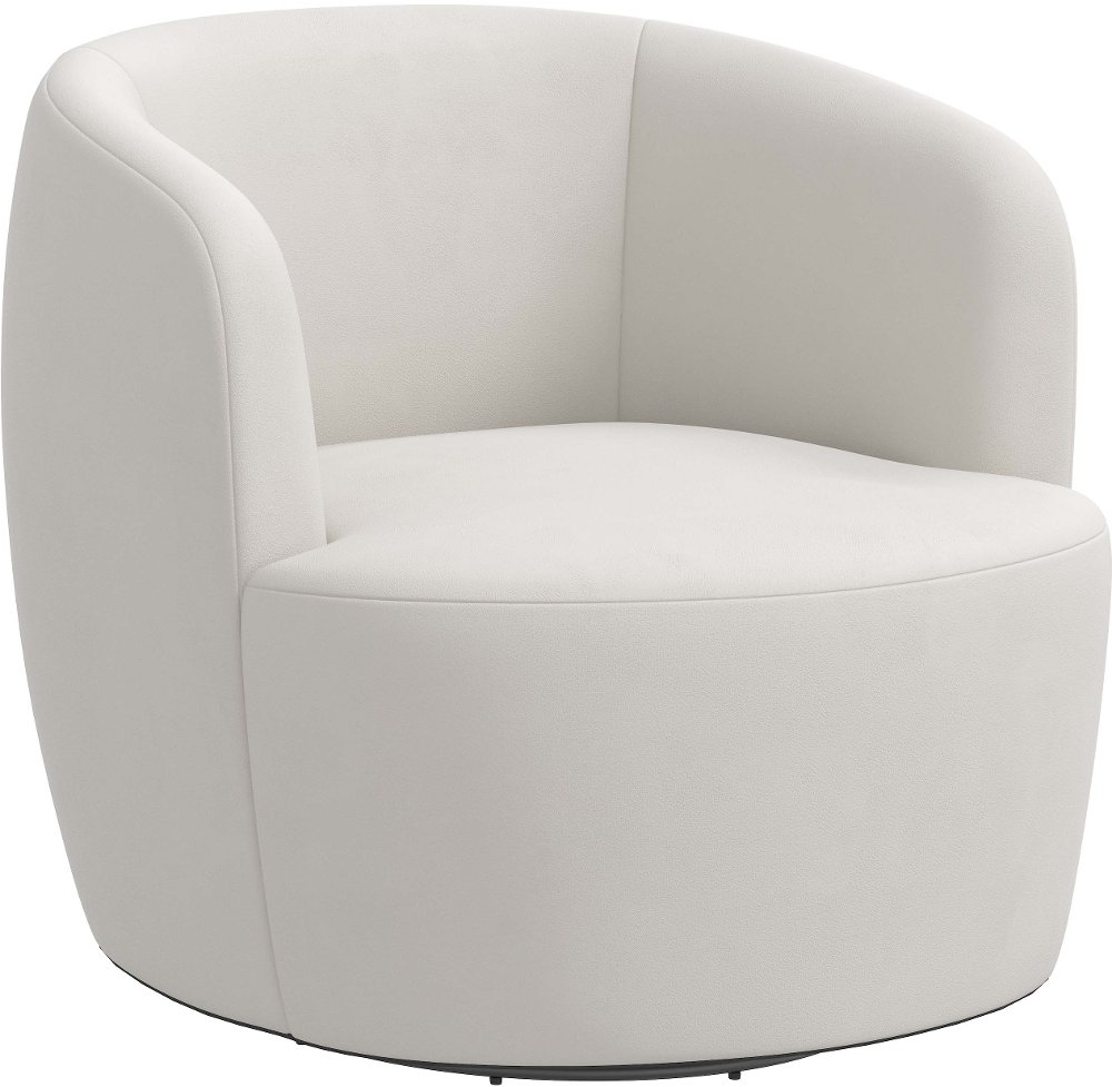 Hunter Velvet Light Gray Swivel Chair - Skyline Furniture