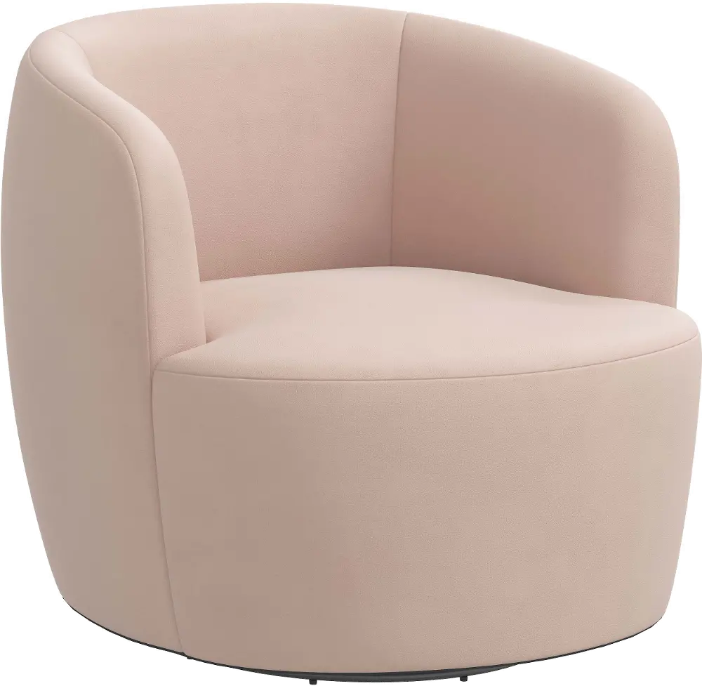 48-10VLVSFTPNK Hunter Velvet Soft Pink Swivel Chair - Skyline Furniture-1