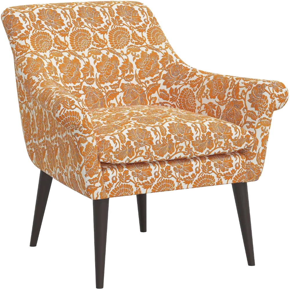 9005JPNORGOGA Charlotte Orange Floral Accent Chair - Skyline Furniture-1