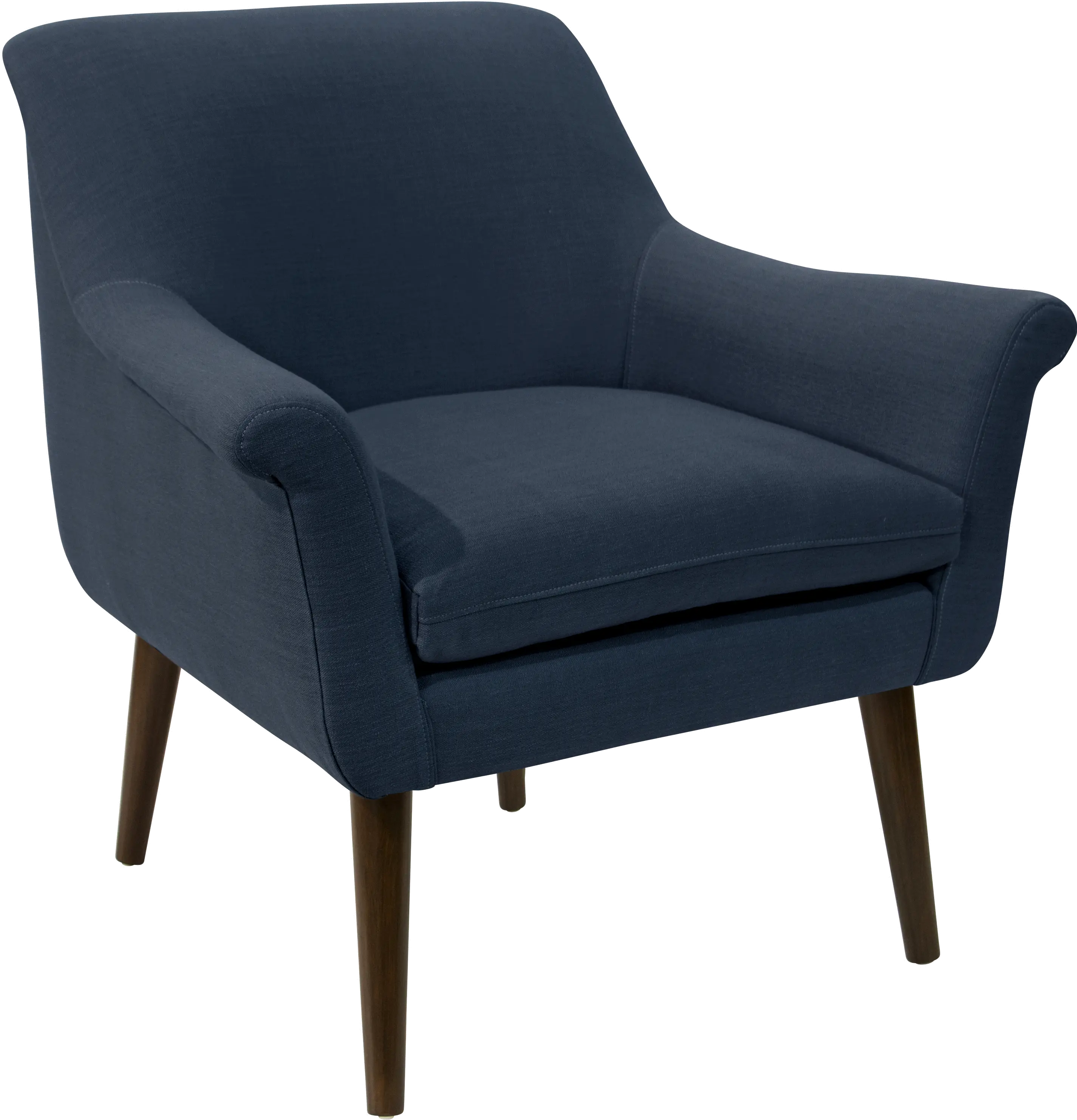 Charlotte Linen Navy Blue Accent Chair - Skyline Furniture