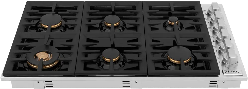 RC-BR-36-PBT ZLINE Gas Cooktop - Stainless Steel, Black 36 Inch-1