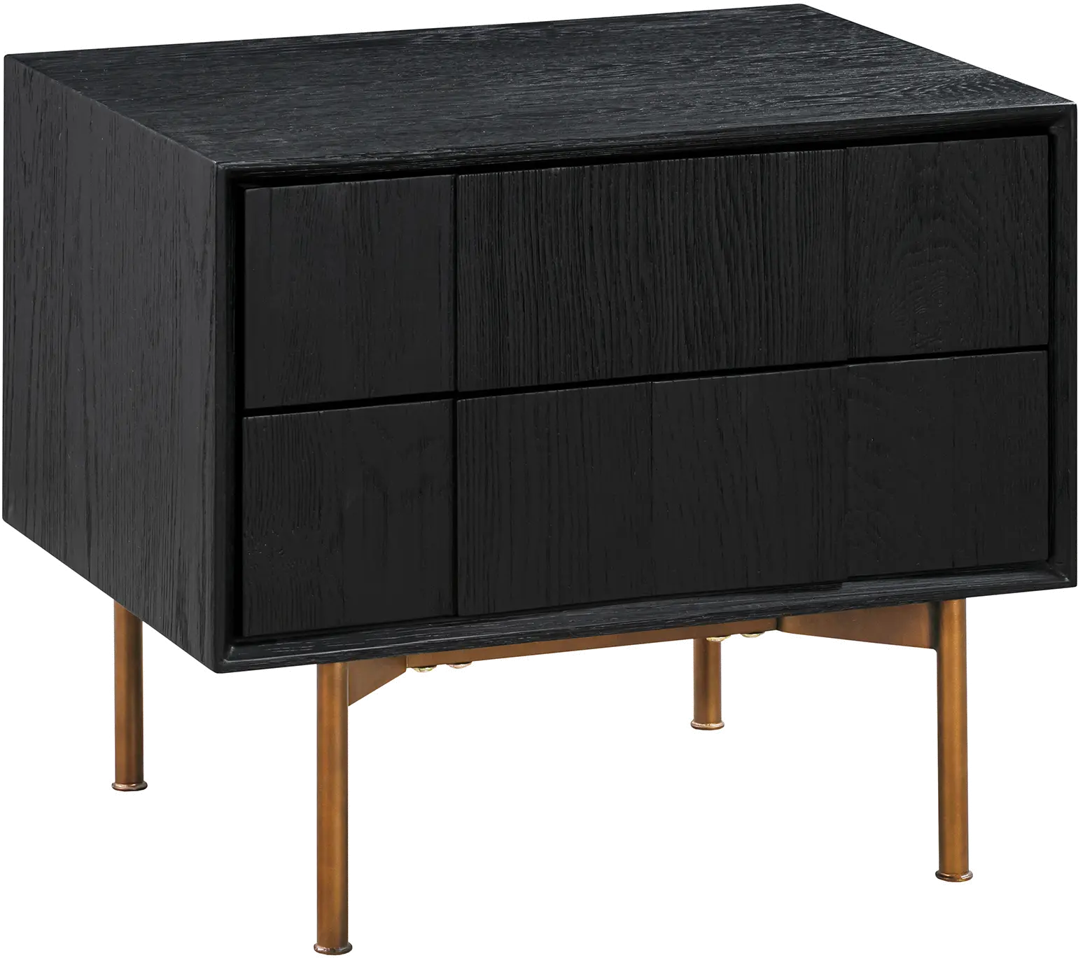 Photos - Storage Сabinet Armen Living Carnaby Black and Bronze 2 Drawer Nightstand LCCFLABL