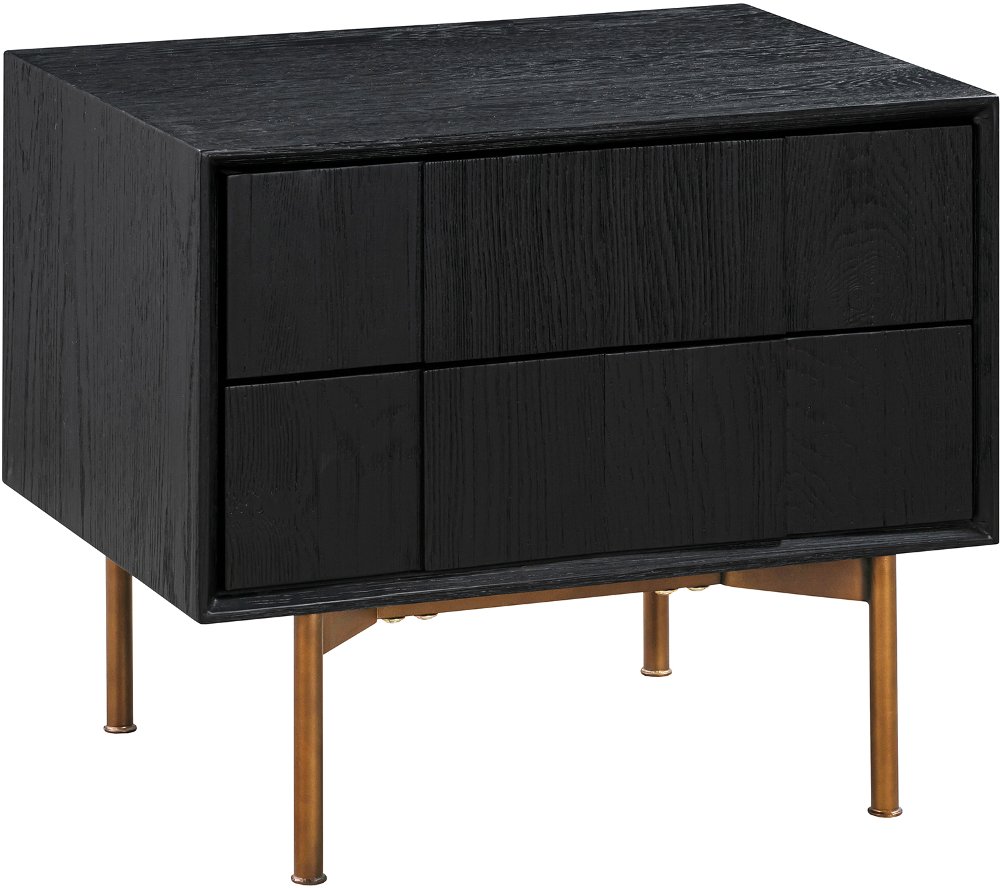 112869210 Carnaby Black and Bronze 2 Drawer Nightstand sku 112869210