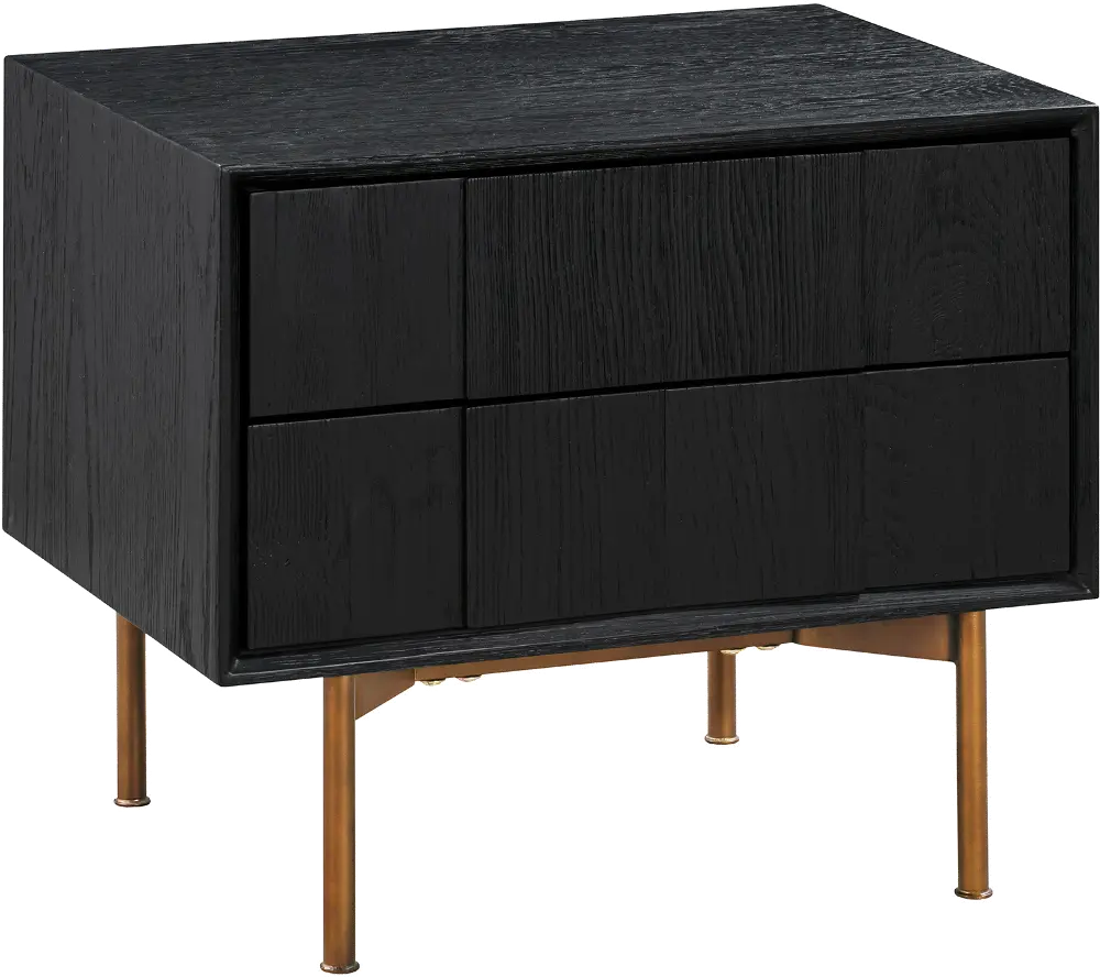 LCCFLABL Carnaby Black and Bronze 2 Drawer Nightstand-1