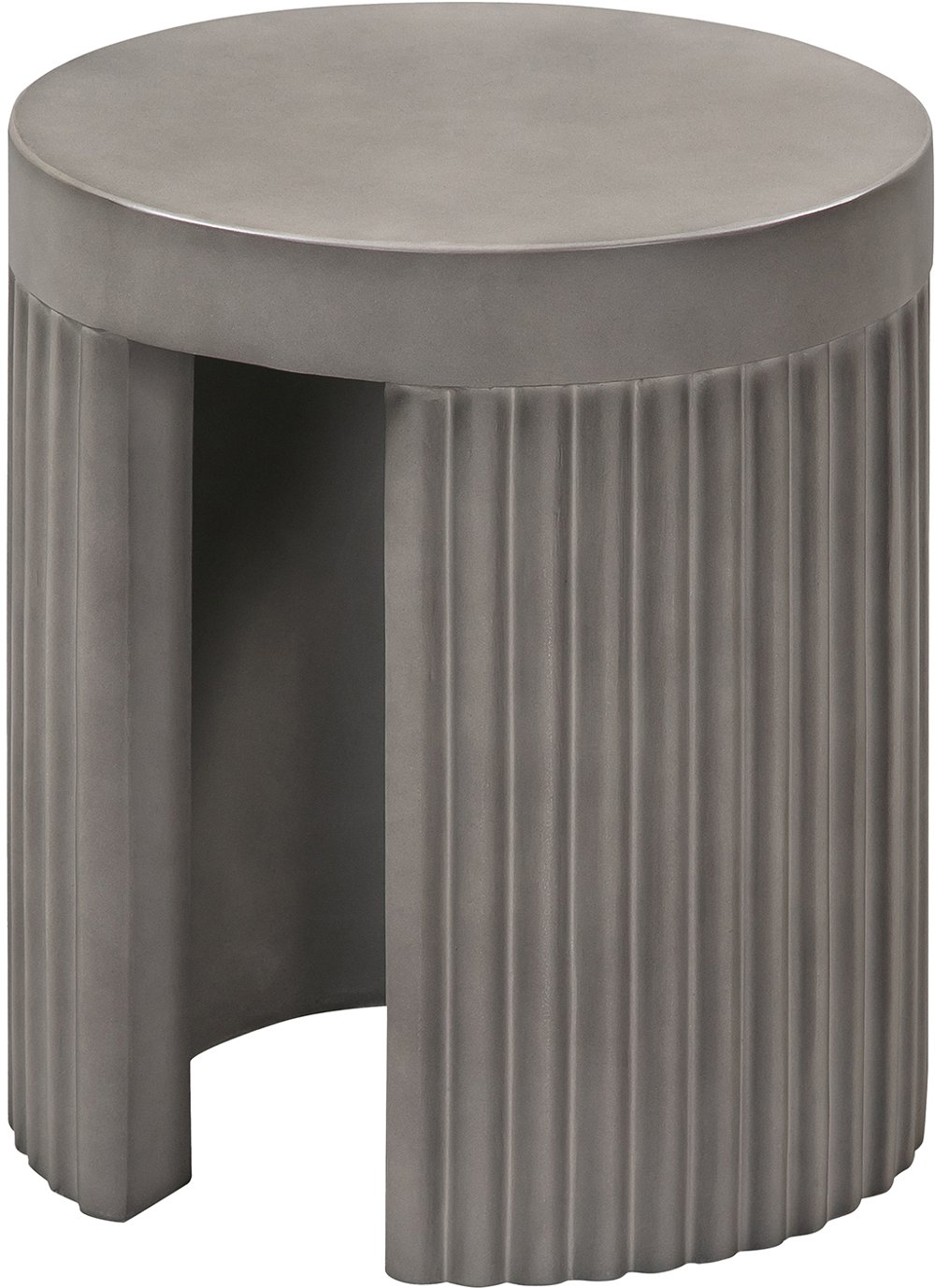 Wave Round Indoor/Outdoor Gray Concrete End Table