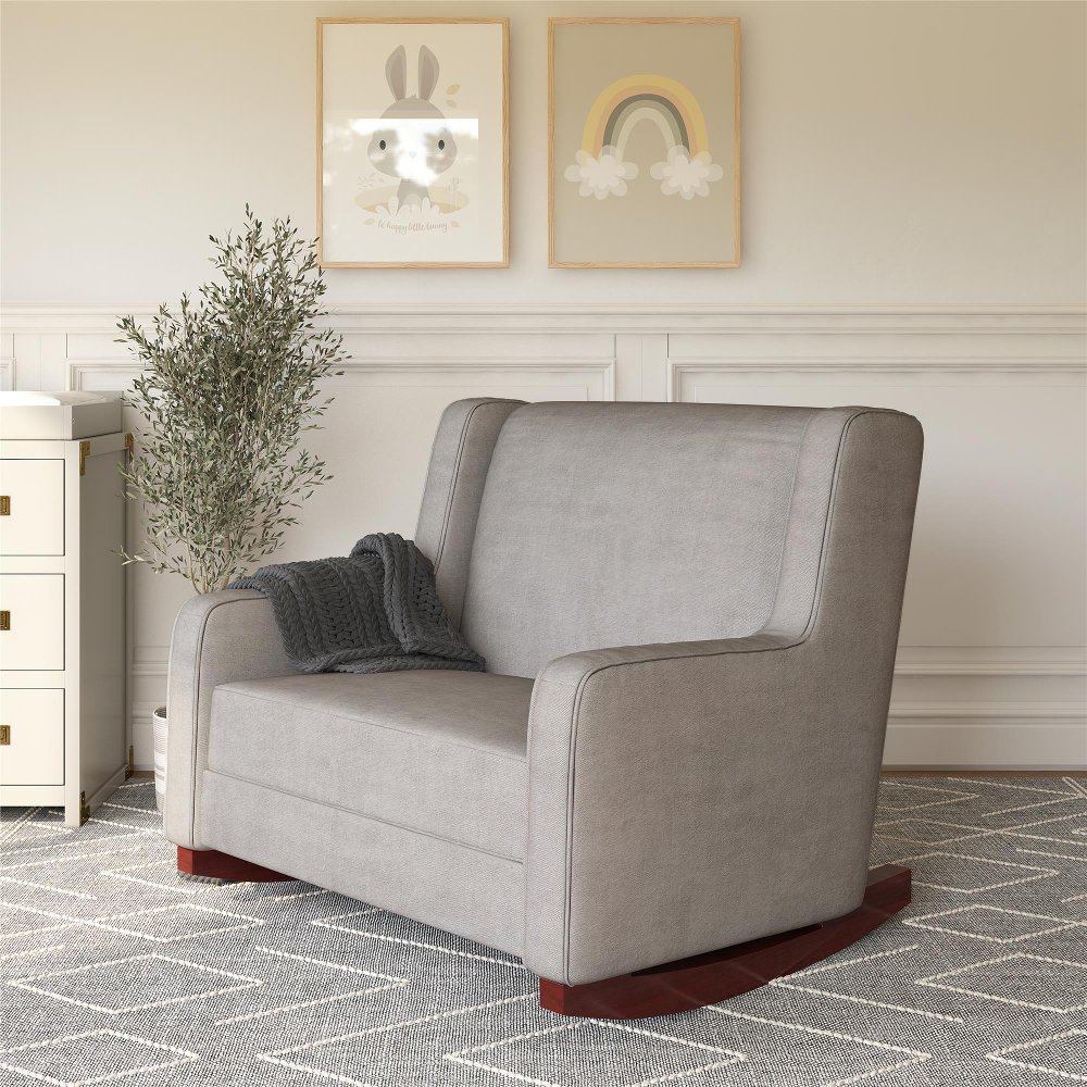 112869572 Hadley Taupe Nursery Double Rocker Chair sku 112869572