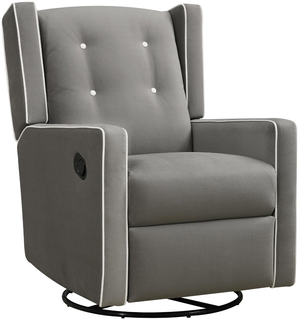 Mariella Gray Nursery Swivel Recliner Chair