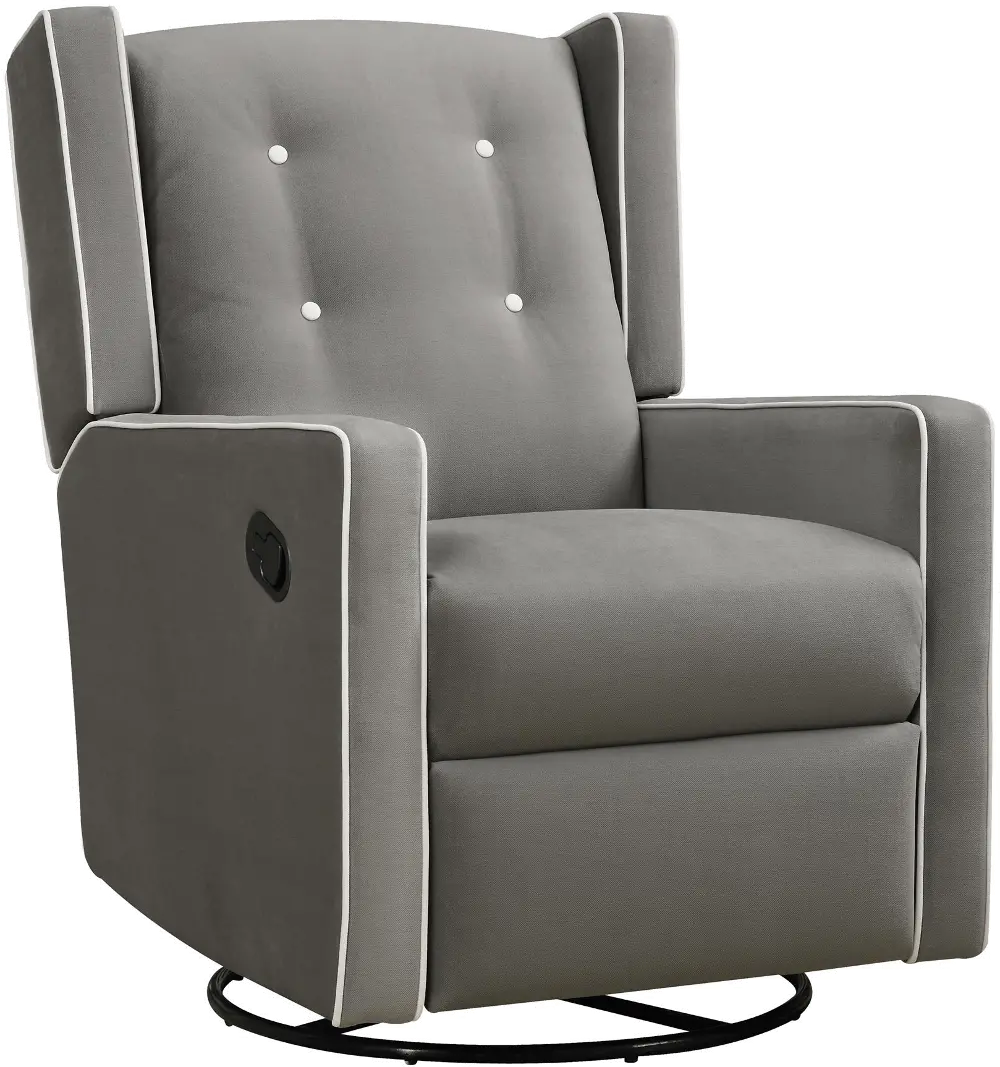 Mariella Gray Nursery Swivel Recliner Chair-1