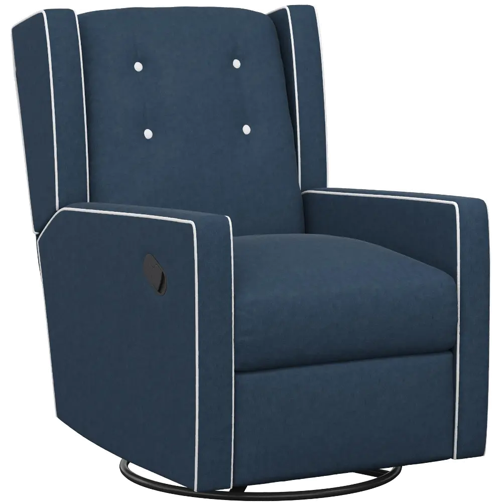 Mariella Blue Nursery Swivel Recliner Chair-1