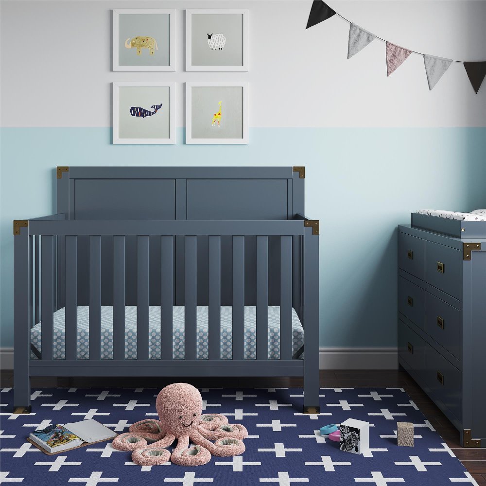 112869726 Miles Graphite Blue 5-in-1 Convertible Crib sku 112869726