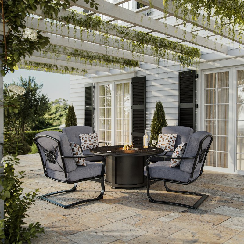 Madison 5 Piece Patio Fire Pit Dining Set