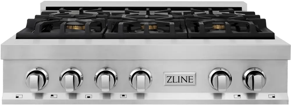 RT-BR-36 ZLINE Gas Rangetop - Stainless Steel, Brass 36 Inch-1