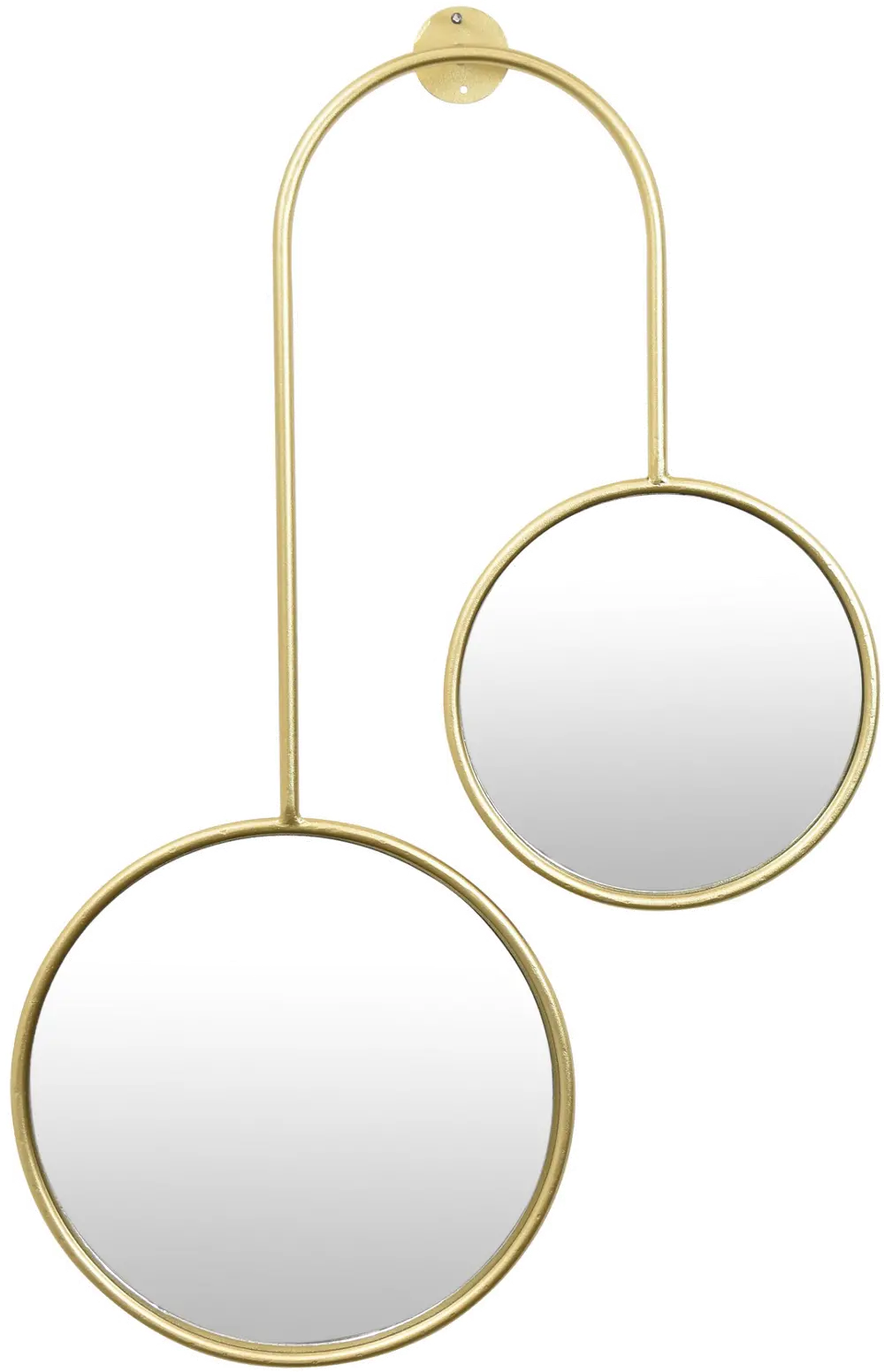 28.5 Inch Gold Metal Hanging Mirror-1