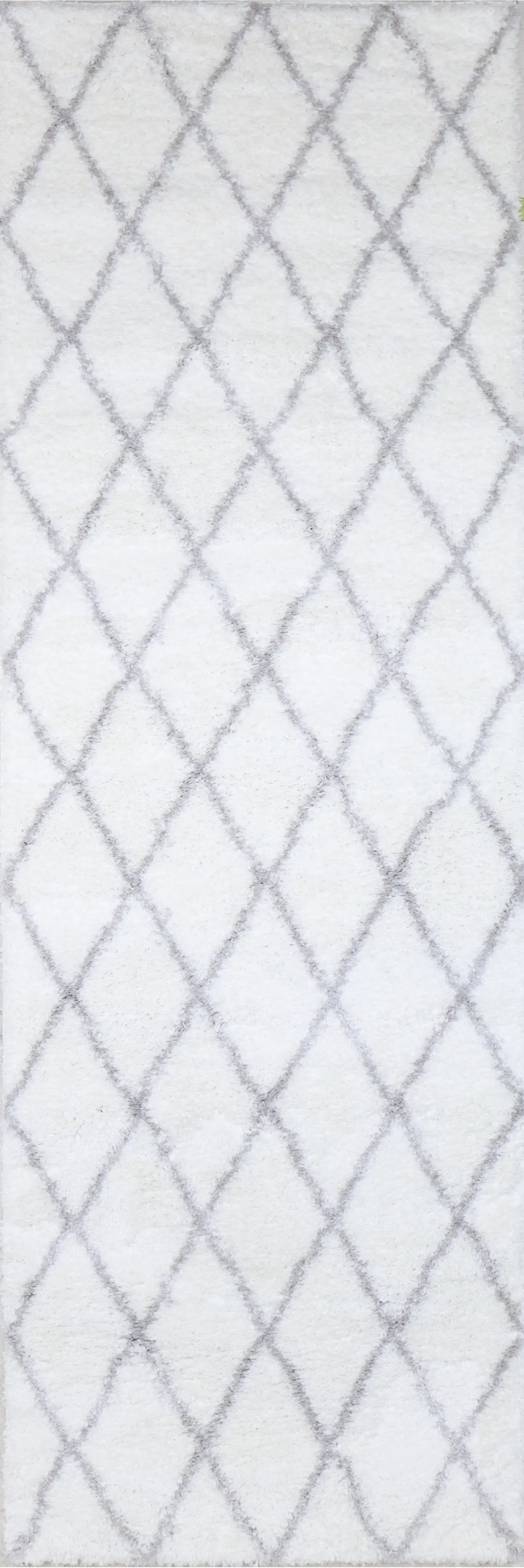 Faris White and Gray 8 Foot Runner Rug