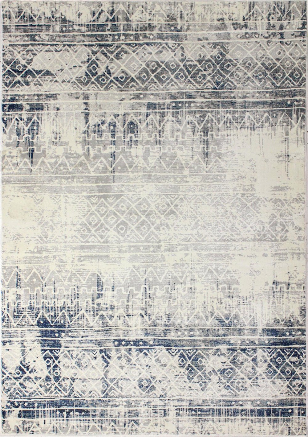 Livia Blue and Gray Bohemian 5 x 8 Area Rug