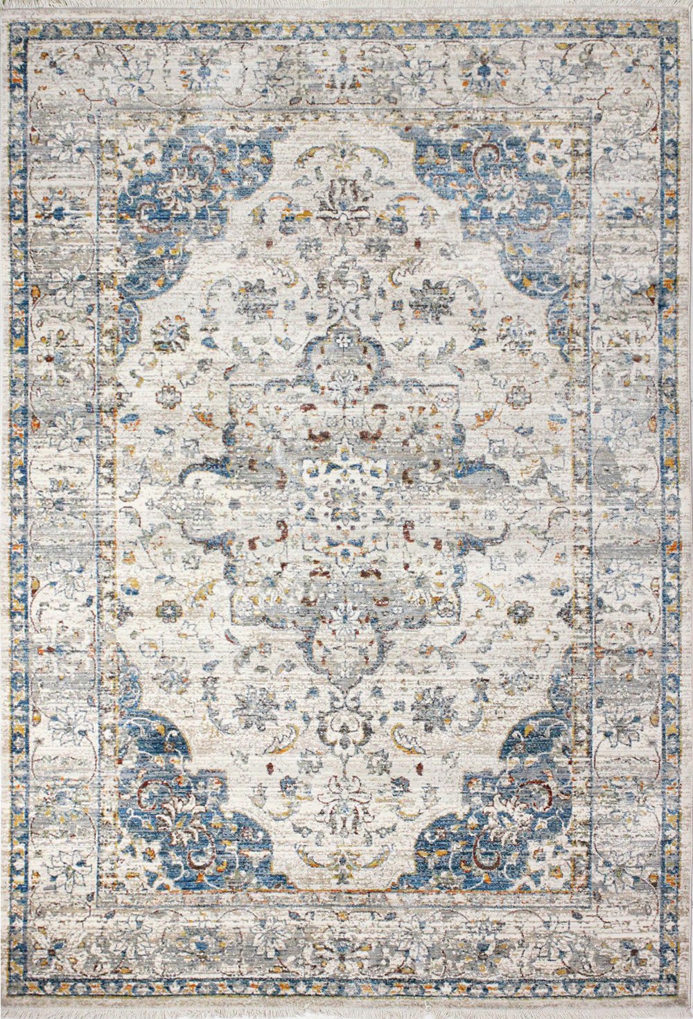 Gamaliel Blue and Ivory Bohemian 4 x 6 Area Rug