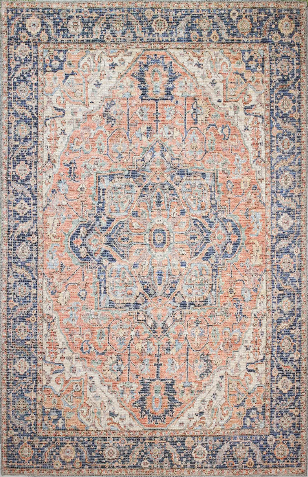 I166-RU-9X12-NH209 Zenainda Distressed Rust 9 x 12 Area Rug-1