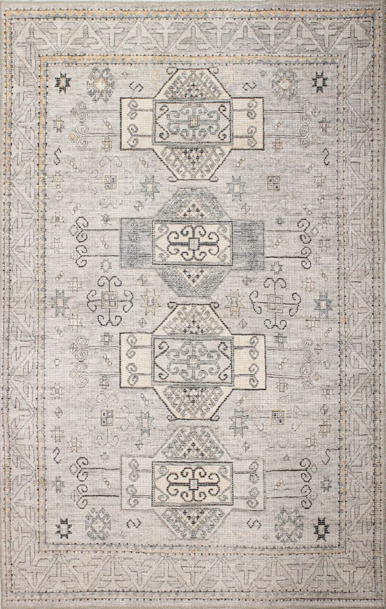 Zilla Southwestern Gray 4 x 6 Area Rug